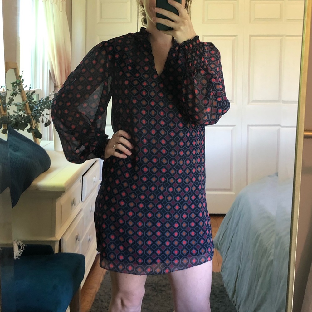 Highline Collective Purple Geometric Mini Dress S